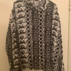 Snake print oversized blouse